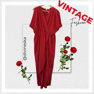 Vintage Gilberts for Tally New York Red Faux Wrap Minimalistic Dress